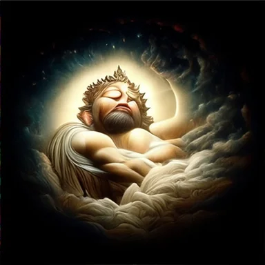 The god dreaming at the end of time, base model, 50 steps